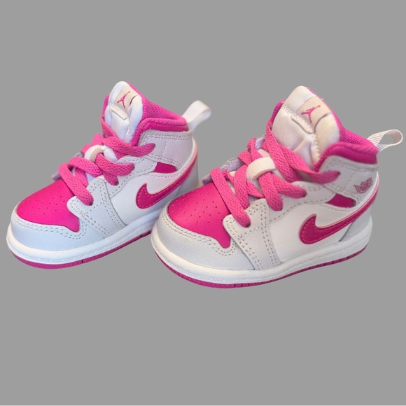 Jordan Other - Air Jordan 1 Mid Toddler Sneakers | Size 4 | Pink & White | Like New